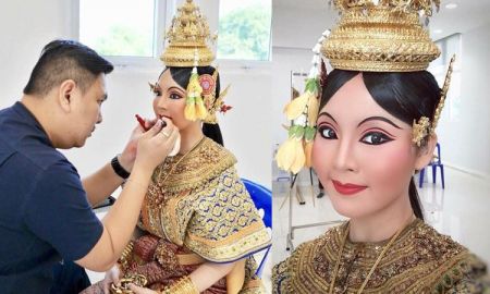 งดงามดั่งภาพวาด นางตรีชฎา หนึ่งในตัวละครสำคัญที่จะทำการแสดงโขนรามเกียรติ์ ตอน พิเภกสวามิภักดิ์