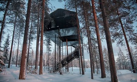 นอนดูแสงเหนือ ที่ 'The 7th Room' บ้านต้นไม้ในป่า Lapland