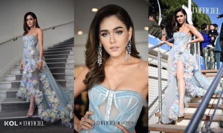 พรมแดงคานส์วันที่สอง 'ชมพู่' สวยพริ้วลุคกูตูร์ งานดอกไม้ก็มา
